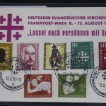 BRD auf Postkarte als Mischfrankatur Dt. Evangelischer Kirchentag 1956 #BC101
