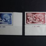 Saarland 297 Br und 298 Br postfrisch Eckrand Druckdatum, Befund Ney BPP #FX391