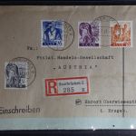 Saarland 206, 210, 213, 223 auf Brief als Mischfrankatur portogerecht #BC579