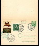 Bund Ganzsache 21 F/A mit Olympia Vignette und ZuF gebraucht #JS100