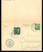 Bund Ganzsache 21 F/A mit Olympia Vignette und ZuF gebraucht #JS100