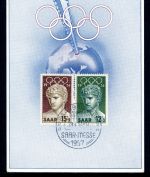 Saarland Sonderkarte SAAR-MESSE 1957 371-372 gestempelt #JS106