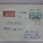 Berlin 676 auf Brief als Einzelfrankatur waagrechtes Paar vom Oberrand #BC732