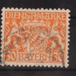 Bayern Dienstmarken 22W gestempelt gepr. Infla #GM093
