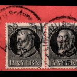 Bayern 98 Typ I gestempelt gepr. Infla, waagerechtes Paar auf Briefst. #GL237
