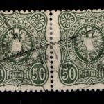 Deutsches Reich 38a gestempelt waagerechtes Paar tief gepr. Wiegand BPP #GO374