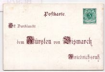Deutsches Reich PP9/C3-01 als Ganzsache 80. Geburtstag Fürst Bismarck #BC979
