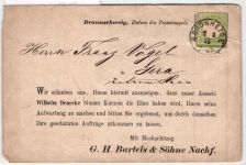 Deutsches Reich 17 auf Postkarte portogerechte Drucksache #BD134