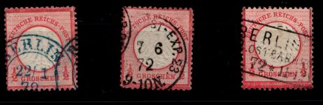 Deutsches Reich 3 gestempelt 3 Nuancen, geprüft Sommer BPP #HG596