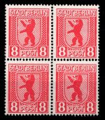 SBZ 3 A uy postfrisch Typenprüfung, 4er Block #HI204