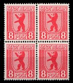 SBZ 3 A uy postfrisch Typenprüfung, 4er Block #HI208