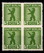 SBZ 1 AB vx postfrisch Typenprüfung, 4er Block #HI084