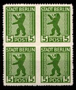 SBZ 1 AB vx postfrisch Typenprüfung, 4er Block #HI085