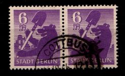 SBZ 2 A wbz gestempelt Typenprüfung, waagerechtes Paar #HI156