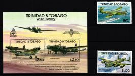 Trinidad und Tobago 626 und 627 und Block 42 postfrisch Flugzeuge #GY276