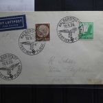 Deutsches Reich auf Brief als Mischfrankatur Luftpost mit Sonderstempel #BA627
