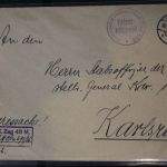 Feldpostbrief Stempel „B.A.K. Zug 43M" Kastenstempel Heeressache! #BC051