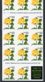 USA Folienblatt 36 a postfrisch Rosen, Blumen #IF364