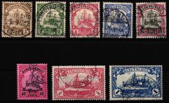 Deutsche Kolonien Kiautschou 18-25 gestempelt teils geprüft BPP #HZ619