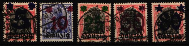 Danzig 16-20 gestempelt geprüft Infla Berlin #HW277