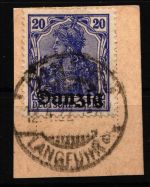 Danzig 4 gestempelt auf Briefstück, geprüft Infla Berlin #HW314