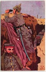 AK Deutschland Unsere Feldrauen Nr. 3 - Im Schützengraben Feldpost 1916 gebraucht #PM407