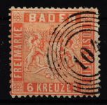 Baden 11 gestempelt N5 104 Offenburg, geprüft Flemming BPP #ID570