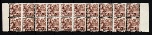 Schweiz 500 R postfrisch 10 er Rollenbahnstreifen mit Kontrollnummer #ID724