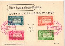 Berlin und Brandenburg Werbemarken auf Postkarte mit Sonderstempel #IK057