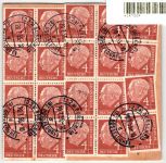 BRD 187 auf Paketkarte in Mischfrankatur mit 8 waagerechten Paaren #IK100