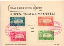 Berlin und Brandenburg Werbemarken auf Postkarte mit Sonderstempel #IK058