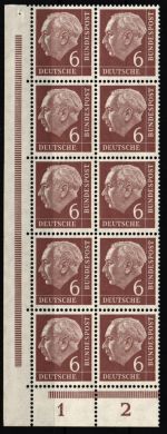 BRD 180 postfrisch 10er Block vom Eckrand #IA375