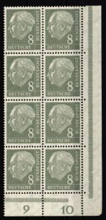 BRD 182 postfrisch 8er Block vom Eckrand #IA372