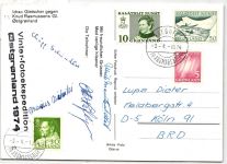 Grönland 48 u.a. auf Postkarte als Mischfrankatur Arktis Expedition #IS053