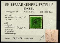 Württemberg 3 y gestempelt Befund Basel #IS139
