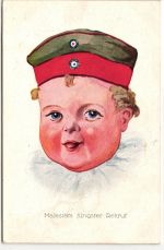 AK Deutschland Majestäts Jüngster Rekrut Feldpost 1916 gebraucht #PM747