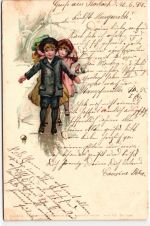 AK Deutschland Grußkarte 1899 gebraucht #PM921