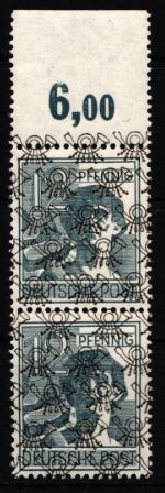 Bi-Zone 40 II P OR dgz postfrisch senkrechtes Paar vom Oberrand #JD171