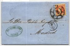 Spanien 44 auf Brief als Einzelfrankatur #JF768