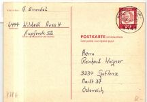 BRD Bund P78 F/A als Ganzsache gelaufen #JG235