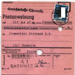 SBZ, Sächsische Schwärzungen auf Postanweisung, signiert Herber #JG334