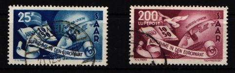 Saarland 297-298 gestempelt geprüft Ney #JF933
