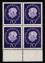 Berlin 186 postfrisch als Viererblock waagerechte Paare, gepr. Schlegel #JM679