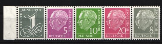 BRD Bund W 18 Y und W 23 Y postfrisch zw. 10 und 20 Pf gefaltet, geprüft #JP938