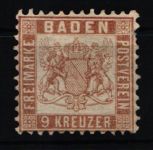 Baden 20 b mit Falz Befund Flemming BPP #JR550