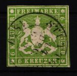 Württemberg 8a gestempelt geprüft Irtenkauf BPP #JX049