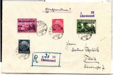 Memel Lokalaus. II, III auf Brief als Mischfrankatur Attest Dr. Klein BPP #JX205