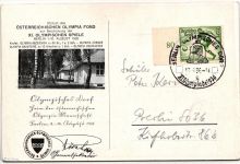 Deutsches Reich 611 auf Postkarte Sommer Olympiade #JX319