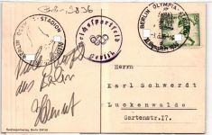 Deutsches Reich 611 auf Postkarte Sommer-Olympiade #JX324