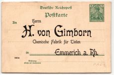 Deutsches Reich PP 15 als Ganzsache Gimborn #KD199